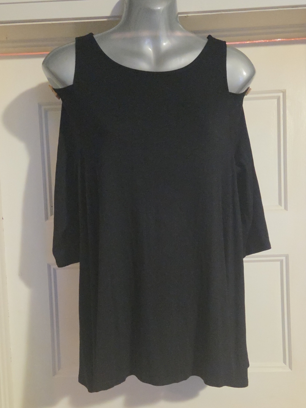Black Cold-Shoulder Women’s Top